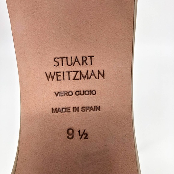 Stuart Weitzman Nudistsong Strap Bambina Leather Open Toe Ankle Sandals Size 9.5 - Picture 5 of 9